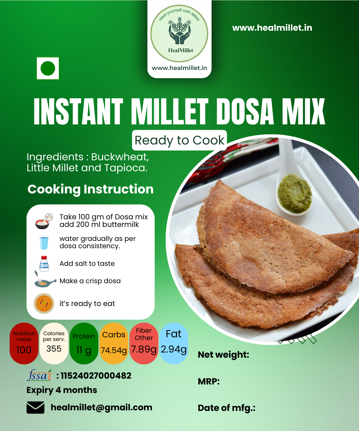 Millet Dosa Premix